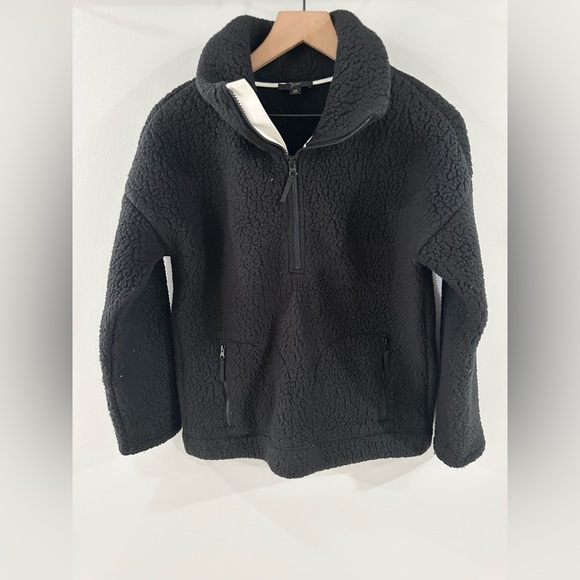 J. Crew 1/4 Zip Polartec Sherpa Pullover Black Size XS - Picture 7 of 9